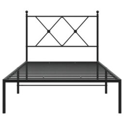 Berkfield Metal Bed Frame Without Mattress With Headboard Black 90X190Cm - thumbnail 4