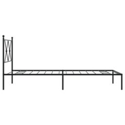 Berkfield Metal Bed Frame Without Mattress With Headboard Black 90X190Cm - thumbnail 5