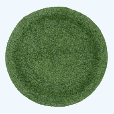 Homescapes Luxury Reversible Round Bath Mat - Fern Green - image 1