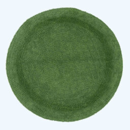 Homescapes Luxury Reversible Round Bath Mat - Fern Green - thumbnail 1