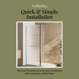 Balterley Contemporary 8mm Fluted Glass Walk In Wetroom Screen And Hinged Return With Chrome Profile And Shower Tray - 1400 X 800mm - thumbnail 7