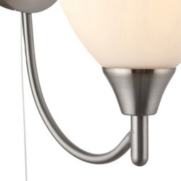 Luminosa Lighting Luminosa Alton 1 Light Wall Light Satin Chrome With Matt Opal Glass Shade, E14 - thumbnail 3