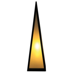 Battery Powered Black Pyramid Lantern Lamp - Weatherproof Metal Freestanding Indoor Outdoor Home Garden Led Light - H45 X 12Cm - thumbnail 4