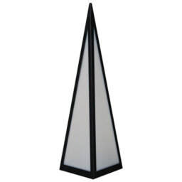 Battery Powered Black Pyramid Lantern Lamp - Weatherproof Metal Freestanding Indoor Outdoor Home Garden Led Light - H45 X 12Cm - thumbnail 3