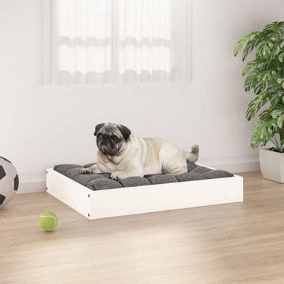 Berkfield Dog Bed White 61.5X49X9 Cm Solid Wood Pine - image 1