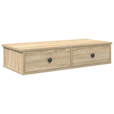 Berkfield Durable Wall Shelf With Drawers Sonoma Oak 80X31X17 Cm Engineered Wood - image 1