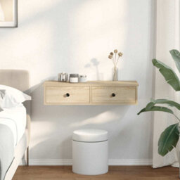 Berkfield Durable Wall Shelf With Drawers Sonoma Oak 80X31X17 Cm Engineered Wood - thumbnail 3