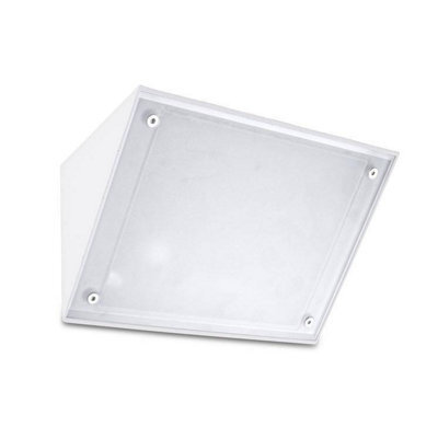 Luminosa Lighting Luminosa Curie Glass 1 Light Outdoor Wall Light White Ip65, E27 - image 1