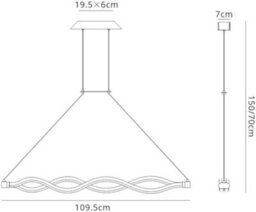 Luminosa Lighting Luminosa Sahara Ceiling Pendant, 40W Led, 3000K, 3000Lm, Ip20, Chrome - thumbnail 2