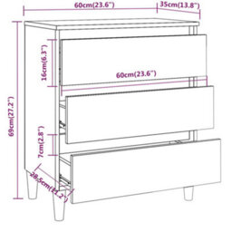 Berkfield Sturdy Sideboard Smoked Oak 60X35X69 Cm Engineered Wood - thumbnail 8