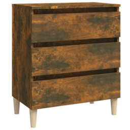 Berkfield Sturdy Sideboard Smoked Oak 60X35X69 Cm Engineered Wood - thumbnail 1