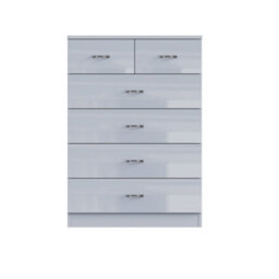 Fwstyle 6 Drawer Chest Of Drawers Grey Gloss 4+2 Bedroom Furniture - thumbnail 6