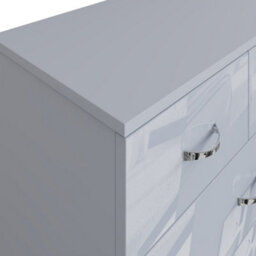 Fwstyle 6 Drawer Chest Of Drawers Grey Gloss 4+2 Bedroom Furniture - thumbnail 7