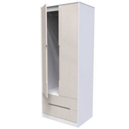Turin 2 Door 2 Drawer Wardrobe In Kashmir Gloss & White (Ready Assembled) - thumbnail 5
