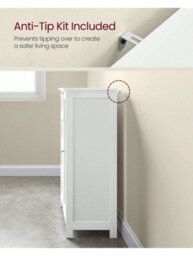 Songmics Vasagle Bathroom Floor Storage Cabinet, Bathroom Storage Unit With 4 Drawers, Bathroom Cabinet Freestanding, With 1 Door - thumbnail 7