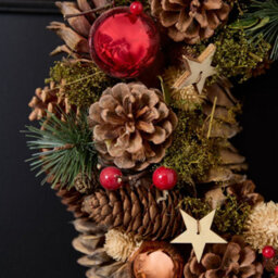 Dibor 36Cm Baubles And Stars Front Door Christmas Wreath With Deer Wreath Hanger - thumbnail 3