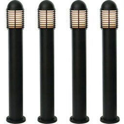4 Pack Outdoor Ip44 Bollard Light Matt Black 1000mm Lamp Post Garden Driveway - thumbnail 1