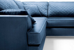 Abakus Direct Ferguson Corner Sofa Dark Blue Velvet - thumbnail 9