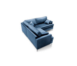 Abakus Direct Ferguson Corner Sofa Dark Blue Velvet - thumbnail 6