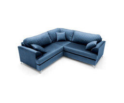 Abakus Direct Ferguson Corner Sofa Dark Blue Velvet - thumbnail 4