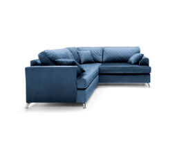 Abakus Direct Ferguson Corner Sofa Dark Blue Velvet - thumbnail 2
