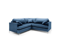 Abakus Direct Ferguson Corner Sofa Dark Blue Velvet - thumbnail 3