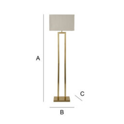 Valuelights Gloria Gold Double Stem Metal Floor Lamp With Rectangular Lamp Shade - thumbnail 7