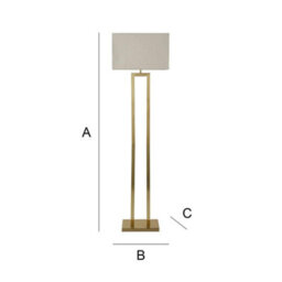 Valuelights Gloria Gold Double Stem Metal Floor Lamp With Rectangular Lamp Shade - thumbnail 8