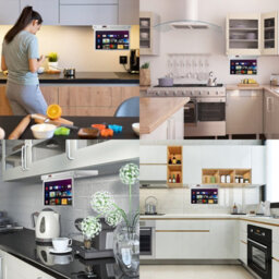 Sylvox 15.6 In Smart Under Cabinet Tv Kitchen Tv 360 Degree Rotation 90 Degree Folding Built In Timer Silver - thumbnail 6