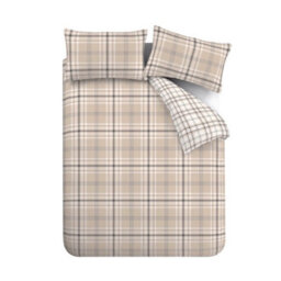 Catherine Lansfield Bedding Kelso Check Duvet Cover Set With Pillowcases Natural - thumbnail 5