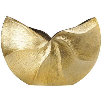 Beliani Flower Vase Hattusa Metal 26 Cm Gold