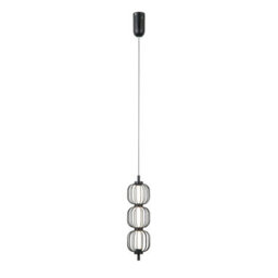 Luminosa Lighting Luminosa Pedro Slim Pendant Ceiling Light Matt Black, Chrome 3000K Warm White 3Xled - thumbnail 5