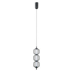 Luminosa Lighting Luminosa Pedro Slim Pendant Ceiling Light Matt Black, Chrome 3000K Warm White 3Xled - thumbnail 3