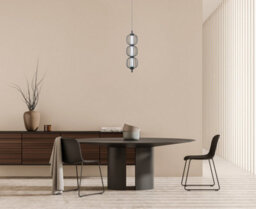 Luminosa Lighting Luminosa Pedro Slim Pendant Ceiling Light Matt Black, Chrome 3000K Warm White 3Xled - thumbnail 8