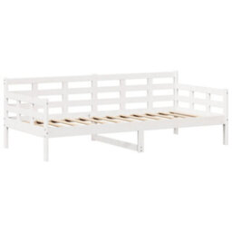 Berkfield Day Bed And Bench Set With Roof Without Mattress White 80X200 Cm - thumbnail 5