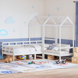 Berkfield Day Bed And Bench Set With Roof Without Mattress White 80X200 Cm
