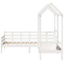 Berkfield Day Bed And Bench Set With Roof Without Mattress White 80X200 Cm - thumbnail 8