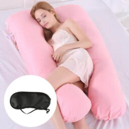 Pink U Shaped Maternity Pregnancy Pillow Wit Removable Cover Pregnant Sleeping Pillow - thumbnail 1