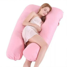 Pink U Shaped Maternity Pregnancy Pillow Wit Removable Cover Pregnant Sleeping Pillow - thumbnail 3