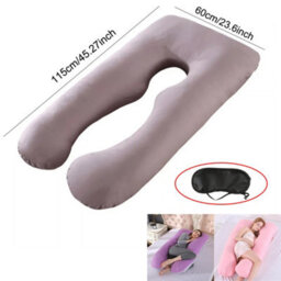 Pink U Shaped Maternity Pregnancy Pillow Wit Removable Cover Pregnant Sleeping Pillow - thumbnail 2