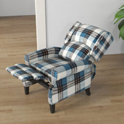Homcom Recliner Chair For Living Room Wingback Chair With Padded Armrest Blue - thumbnail 8