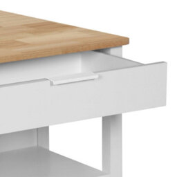 Sweeek - 3 In 1 Kitchen Island, Storage, Work Surface, Dining Table, 5 Shelves, 1 Door, 1 Drawer, W 120 X D 75 X H 90Cm - thumbnail 8