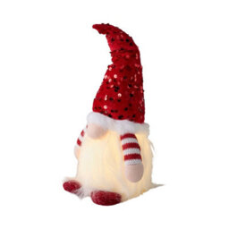 Living And Home 3 Pack Battery Powered Christmas Gnome Tabletop Warm Light Sequin Hat Home Decorations - thumbnail 6