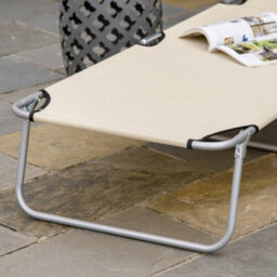 Outsunny Folding Chair Sun Lounger W/ Sunshade Garden Recliner Hammock Beige - thumbnail 9
