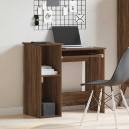 Berkfield Desk With Shelves Brown Oak 84X40X78 Cm Engineered Wood - thumbnail 3