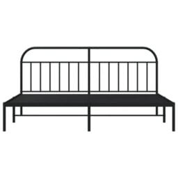 Berkfield Metal Bed Frame With Headboard Black 193X203 Cm - thumbnail 6