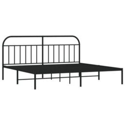 Berkfield Metal Bed Frame With Headboard Black 193X203 Cm - thumbnail 5