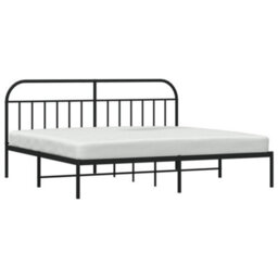 Berkfield Metal Bed Frame With Headboard Black 193X203 Cm - thumbnail 4
