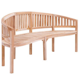 Berkfield Banana Bench 200 Cm Solid Teak Wood - thumbnail 2