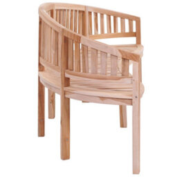 Berkfield Banana Bench 200 Cm Solid Teak Wood - thumbnail 4